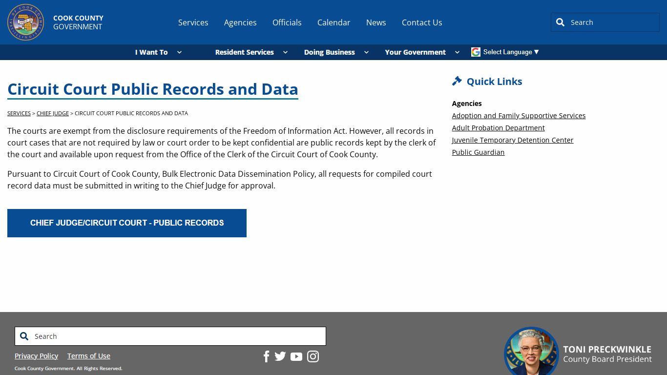 Circuit Court Public Records and Data - Cook County, Illinois